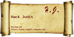 Hack Judit névjegykártya