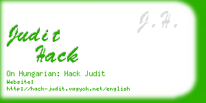 judit hack business card